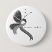 Grijze bewustwording Button lint-Butterfly (Voorkant)