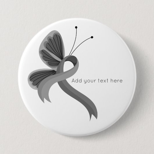 Grijze bewustwording Button lint-Butterfly (Voorkant)