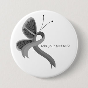 Grijze bewustwording Button lint-Butterfly
