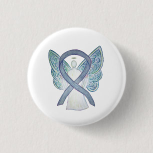 Grijze bewustwording Ribbon Angel - aangepaste kun Ronde Button 3,2 Cm