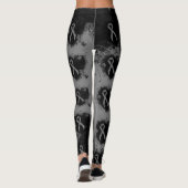 Grijze bewustwording Ribbon Grunge Heart Leggings (Achterkant)