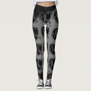 Grijze bewustwording Ribbon Grunge Heart Leggings