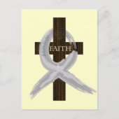 Grijze bewustzijnsband over het kruis briefkaart (Voorkant)