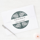 Grijze Bibliotheek Boekplaat Ronde Sticker (Envelop)