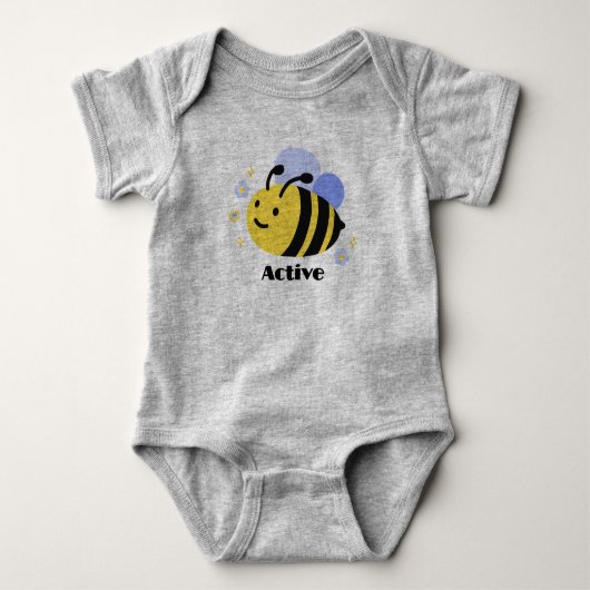 Grijze Bij Baby body voor jongens en meisjes Romper (Voorkant)