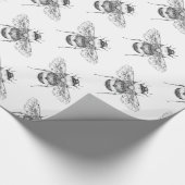  grijze bijen cadeaupapier (Hoek)