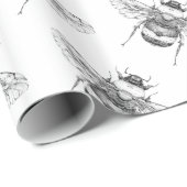  grijze bijen cadeaupapier (Rol Hoek)