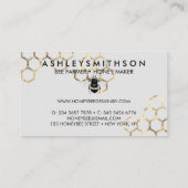 Grijze bijenhoningraat visitekaartje (Achterkant)