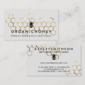 Grijze bijenhoningraat visitekaartje (Voorkant / Achterkant)