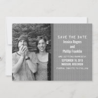 Grijze binaire code foto save the date uitnodiging