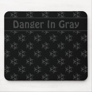 Grijze Biohazard Mousepad met aangepaste tekst Muismat