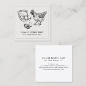 Grijze, biologisch vrije uitloop Boerderij Vierkante Visitekaartje (Voorkant / Achterkant)