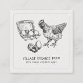 Grijze, biologisch vrije uitloop Boerderij Vierkante Visitekaartje (Voorkant)