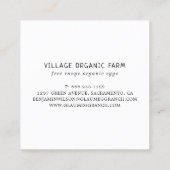 Grijze, biologisch vrije uitloop Boerderij Vierkante Visitekaartje (Achterkant)