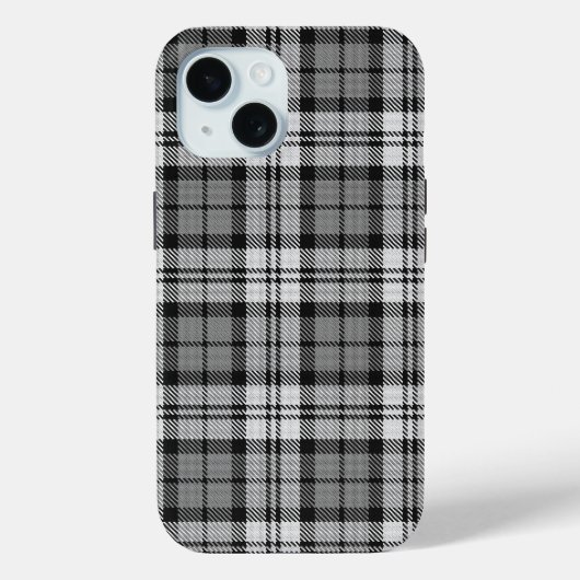Grijze Blackwatch Tartan Plaid Design Case-Mate iPhone Case (Achterkant)