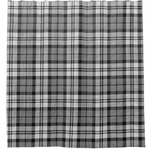 Grijze Blackwatch Tartan Plaid Design Douchegordijn (Voorkant)