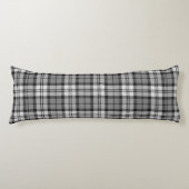 Grijze Blackwatch Tartan Plaid Design Lichaamskussen (Voorkant)