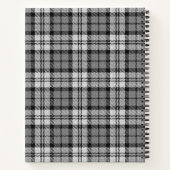 Grijze Blackwatch Tartan Plaid Design Notitieboek (Achterkant)