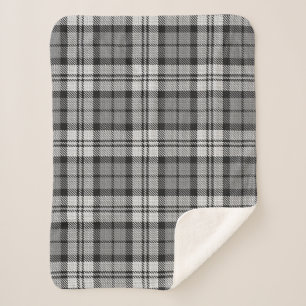 Grijze Blackwatch Tartan Plaid Design Sherpa Deken