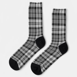 Grijze Blackwatch Tartan Plaid Design Sokken