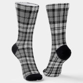 Grijze Blackwatch Tartan Plaid Design Sokken (Gebogen)