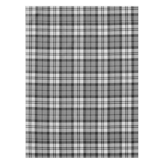 Grijze Blackwatch Tartan Plaid Design Tafelkleed (Voorkant)