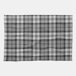 Grijze Blackwatch Tartan Plaid Design Theedoek