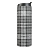 Grijze Blackwatch Tartan Plaid Design Thermosbeker (Gedraaid links)