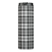 Grijze Blackwatch Tartan Plaid Design Thermosbeker (Achterkant)