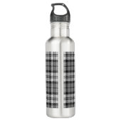 Grijze Blackwatch Tartan Plaid Design Waterfles (Achterkant)
