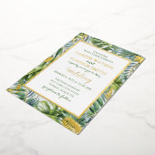 Grijze bladbladbladbladbladeren met een eenvoudige folie uitnodiging (Gedraaid)