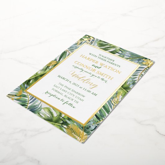 Grijze bladbladbladbladbladeren met een eenvoudige folie uitnodiging (Gedraaid)