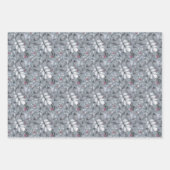 Grijze bladeren en rode bessen die papierbladen ov inpakpapier vel (Voorkant 2)