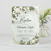 Grijze bladgroen witte rozen kaart (Staand voorkant)