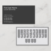 Grijze blanke verslaggever aangepast visitekaartje (Voorkant / Achterkant)