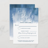 Grijze blauwe abstracte moderne kunst geschilderd RSVP kaartje (Voorkant / Achterkant)