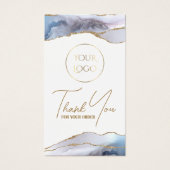 Grijze blauwe agate verpakking invoegen visitekaartje (Voorkant)