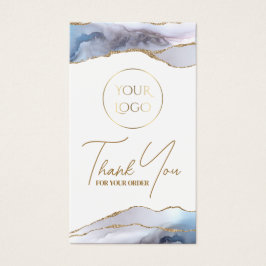 Grijze blauwe agate verpakking invoegen visitekaartje