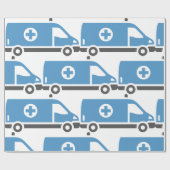 Grijze Blauwe Ambulance Cadeaupapier (Vlak)