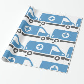 Grijze Blauwe Ambulance Cadeaupapier (Uitgerold)