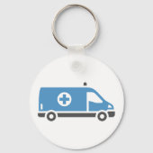 Grijze Blauwe Ambulance Sleutelhanger (Voorkant)