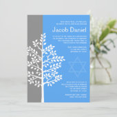 Grijze blauwe boom van de levensboog Mitzvah-uitvi Kaart (Staand voorkant)