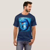 Grijze blauwe dolfijn t-shirt (Voorkant volledig)