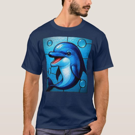 Grijze blauwe dolfijn t-shirt (Voorkant)