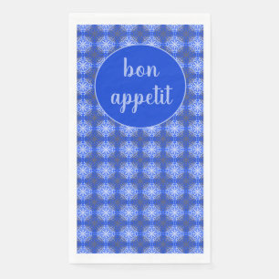 Grijze, Blauwe en Witte kant Servet