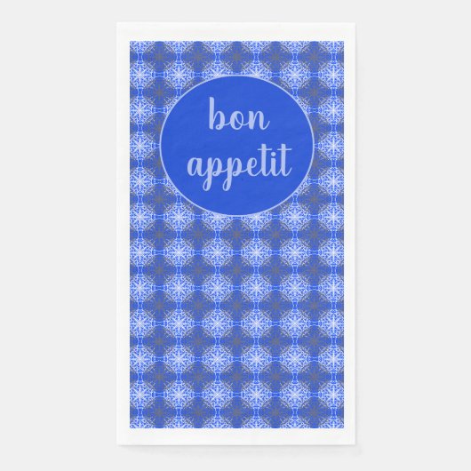 Grijze, Blauwe en Witte kant Servet (Voorkant)