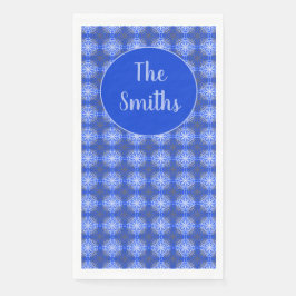 Grijze, Blauwe en Witte kant Servet