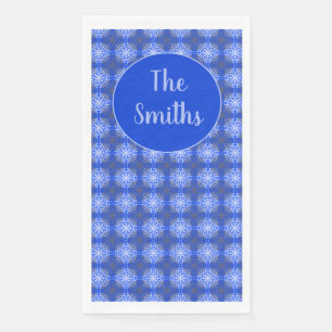 Grijze, Blauwe en Witte kant Servet