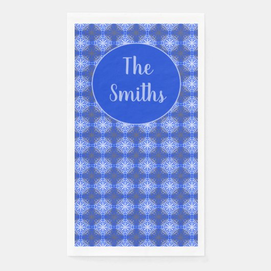 Grijze, Blauwe en Witte kant Servet (Voorkant)