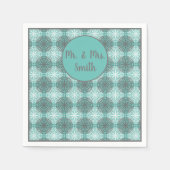 Grijze, blauwe en witte logo's servet (Voorkant)